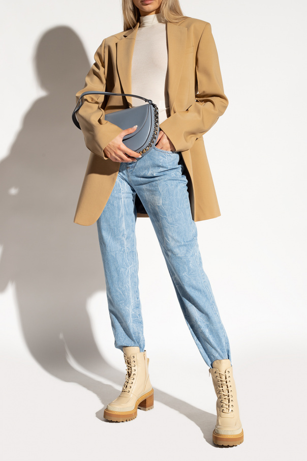 【See by Chloé】Mahalia Leather shoes 37 SEE BY CHLOÉ Mahalia Textured-Leather Loafers | endource